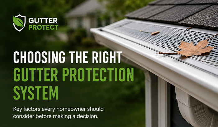 Gutter protection system installed on residential gutters